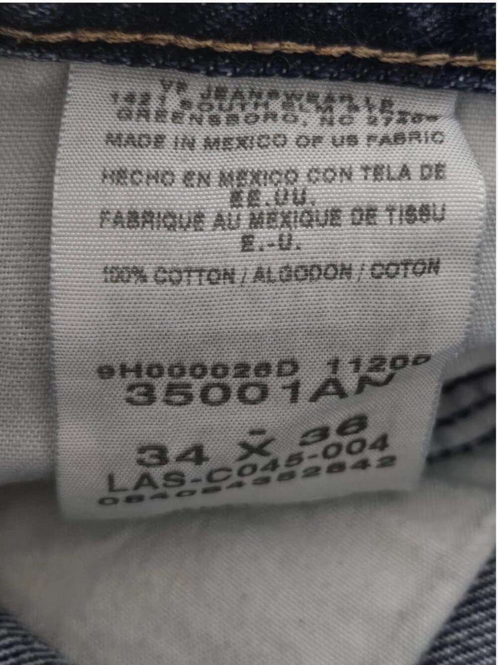 Wrangler Mens Blue Jeans Size 34- Flawed - Picture 3 of 7